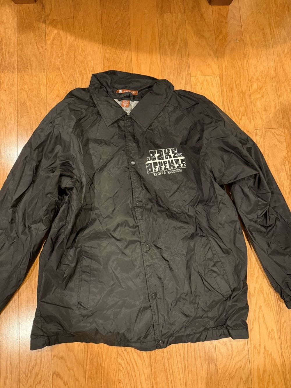 Black Coach Jacket with Printed Logo